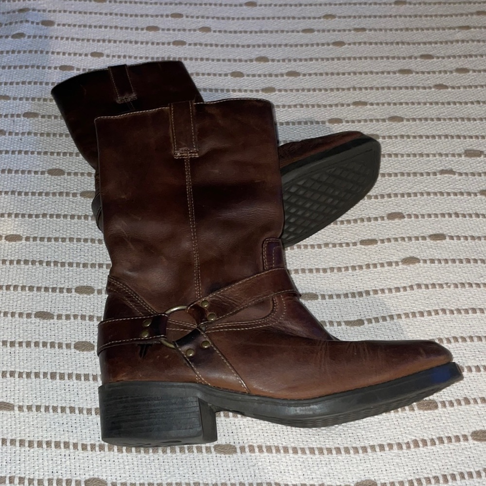 Brown Leather Mid-Calf Boots (Kids/Womens)
